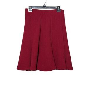 Gilli Anastasia Medium Burgundy Textured Swing Skirt Knee Length